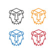 lion head simple vector logo set