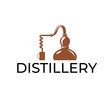 Distillery tank logo. Essence of craftsmanship and spirits. Perfect for beverage brands. Vector illustration.