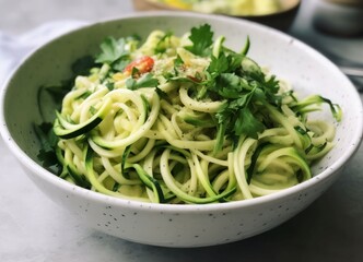 Sticker - Bowl healthy zucchini cream. Generate Ai