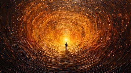 Wall Mural - Concept tunnel of light in near death experience, soul finding their ascension, astral trip, astral projection, people going through the portal of karma, death and birth. Spirituality, esoteric.
