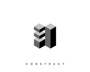 Wall Mural - Construction, structure, architecture, planning logo design composition for business identity.