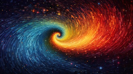 Wall Mural - Rainbow cosmic spiral swirling in the universe, colors of life. Motion, fractal filling our soul and being with beauty and all aspects of emotions. Concept, spirituality. Beautiful abstract backdrop.