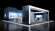 3d Empty trade exhibition stand with copyspace