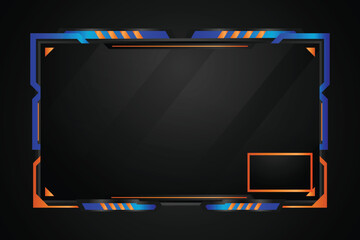 Poster - Abstract blue and orange overlay live stream esport gaming concept