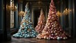 © kept - An image of a Christmas tree decorated with shimmering decorations in different colors and sizes.
