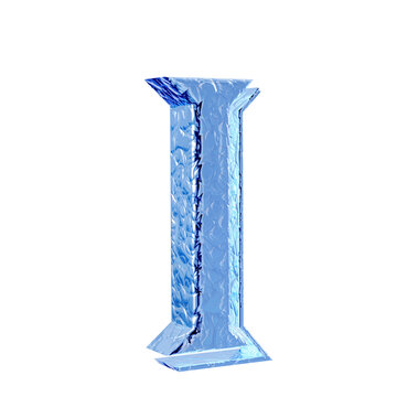 Fluted ice symbol left side view. letter i
