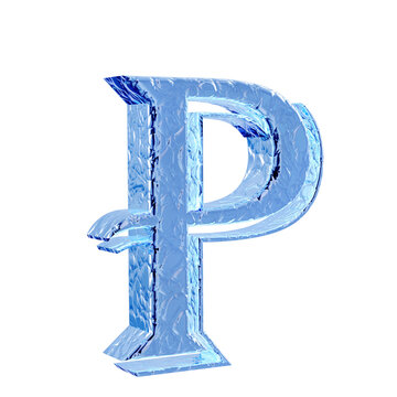 Fluted ice symbol left side view. letter p