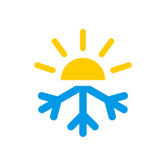 Wall Mural - sun and snowflake icon. hot and cold