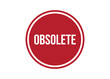 obsolete red vector banner illustration isolated on white background