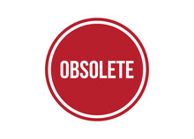 Obsolete Red Vector Banner Illustration Isolated On White Background