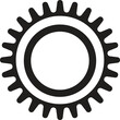 gear icon, cog wheel, engine circle, thin line and flat web symbol on white background - editable stroke vector illustration eps10 with place for your text. Simple collection. Cogwheel. spinner