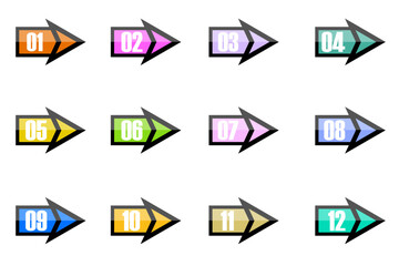 Poster - Direction number bullet points. Vector illustration. EPS 10.