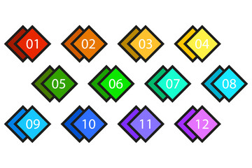 Poster - Numbers in colored diamonds. Vector illustration. EPS 10.