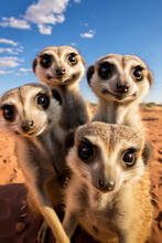 A Side-splitting Photo Of A Group Of Meerkats Striking Hilarious Poses,
