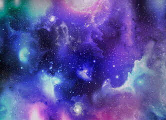 Wall Mural - a space of the galaxy ,atmosphere with stars at dark background.