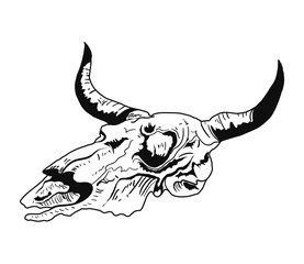 Wall Mural - Bull Skull Horns Style icon