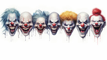 Scary Creepy Clown Heads For Halloween