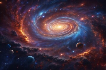  Spiral Universe Background, Space Background, Galaxy background, Milky Way Background, AI Generative