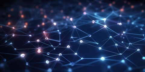 illustration of an abstract representation of a blockchain network, generative AI