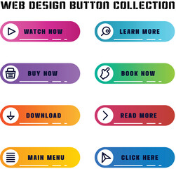 Wall Mural - web button collection