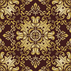 Wall Mural - Orient classic pattern. Seamless abstract background with vintage elements. Brown and golden orient background. Ornament for wallpapers and packaging