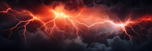 Abstract Red Lightning Cloud Background Banner