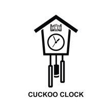 Cuckoo Clocks Icon Isolated On White Background Vector Illustration.