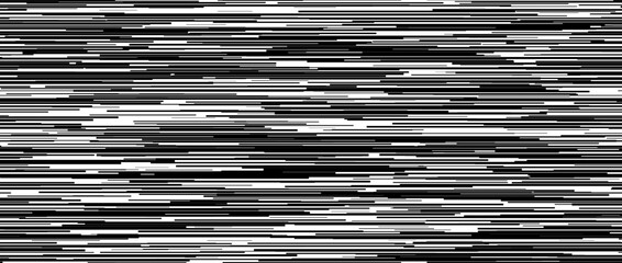 Aufkleber - Seamless irregular lines pattern. White tv noise repeating background. Black white horizontal random lines backdrop. Glitch and failure concept wallpaper. Vector graphic design illustration