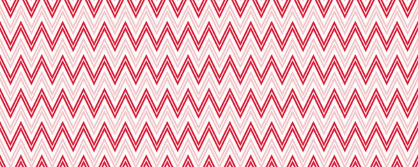 Poster - Candy cane zigzag seamless pattern. Pink and red wavy stripes background. Christmas decoration wallpaper. Winter holiday repeating lines backdrop. Xmas peppermint present wrapping print. Vector