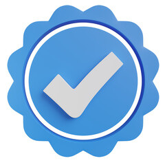 Poster - 3d render of check mark on badge.
