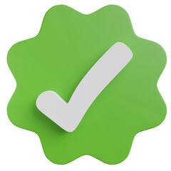 Poster - 3d render of check mark on badge.