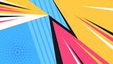 Fototapeta  - Colorful vector comic cartoon style wallpaper zoom background