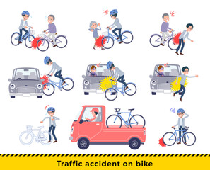  自転車事故に遭うプログラマエンジニア男性のセット