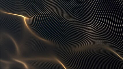 Aufkleber - Abstract digital lines wave background. Digital particle cyber or technology background. Animation seamless loop.