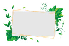 Elegant Leaf Vector Frame Illustration