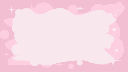 Poster - Glittery Cute Pink Cloud Curve Frame Background, Dreamy Style