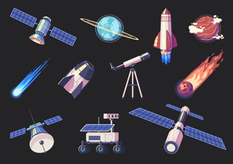 Poster - Space Exploration Cartoon Set