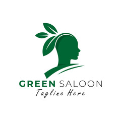 Wall Mural - green salon vector illustration logo