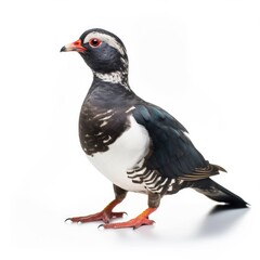 Wall Mural - Parakeet auklet bird isolated on white background.