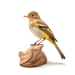 Wall Mural - Pacific-slope flycatcher bird isolated on white background.