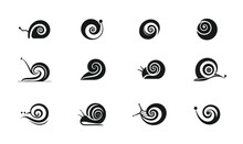 Set Of Snail Icon Or Logo Isolated Sign Symbol. Vector Illustration - Collection Of High Quality Black And  White Style. Vector Icons
