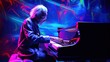 colorful pianist playing piano
