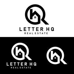 Poster - letter HQ house logo design vector art