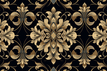 Wall Mural - Luxury fabric pattern. Abstract vector illustration ornate elegant luxurious royal style. Art graphic print design for wrapping paper fabric texture textile wallpaper background backdrop wedding card.