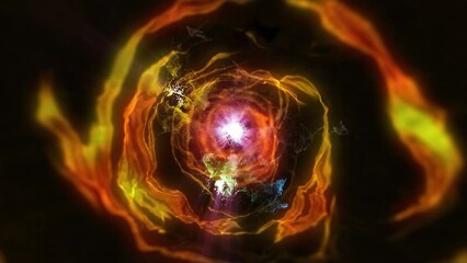 Wall Mural - abstract motion background, shining lights, sparks, energy waves and particles