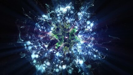 Wall Mural - abstract motion background, shining lights, sparks, energy waves and particles