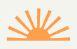 Sunset sun flat design icon. Summer symbol.