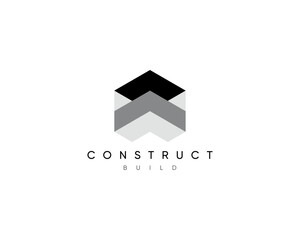 Wall Mural - Modern construction logo design template. Design for architecture, planning, structure, industry, construct, build, real estate and property.