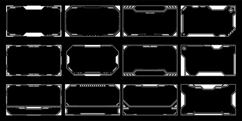 Aufkleber - Sci-fi futuristic hud dashboard display virtual reality technology screen. User Interface set. Statistics, Data information infographic. Vector graphic	
