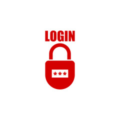 Wall Mural - Login lock icon isolated on transparent background